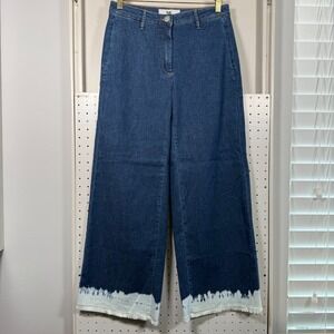 Shaft Mara Summer Jeans Women's 27 Blue Denim Stretch Wide Leg Frayed Ankle‎